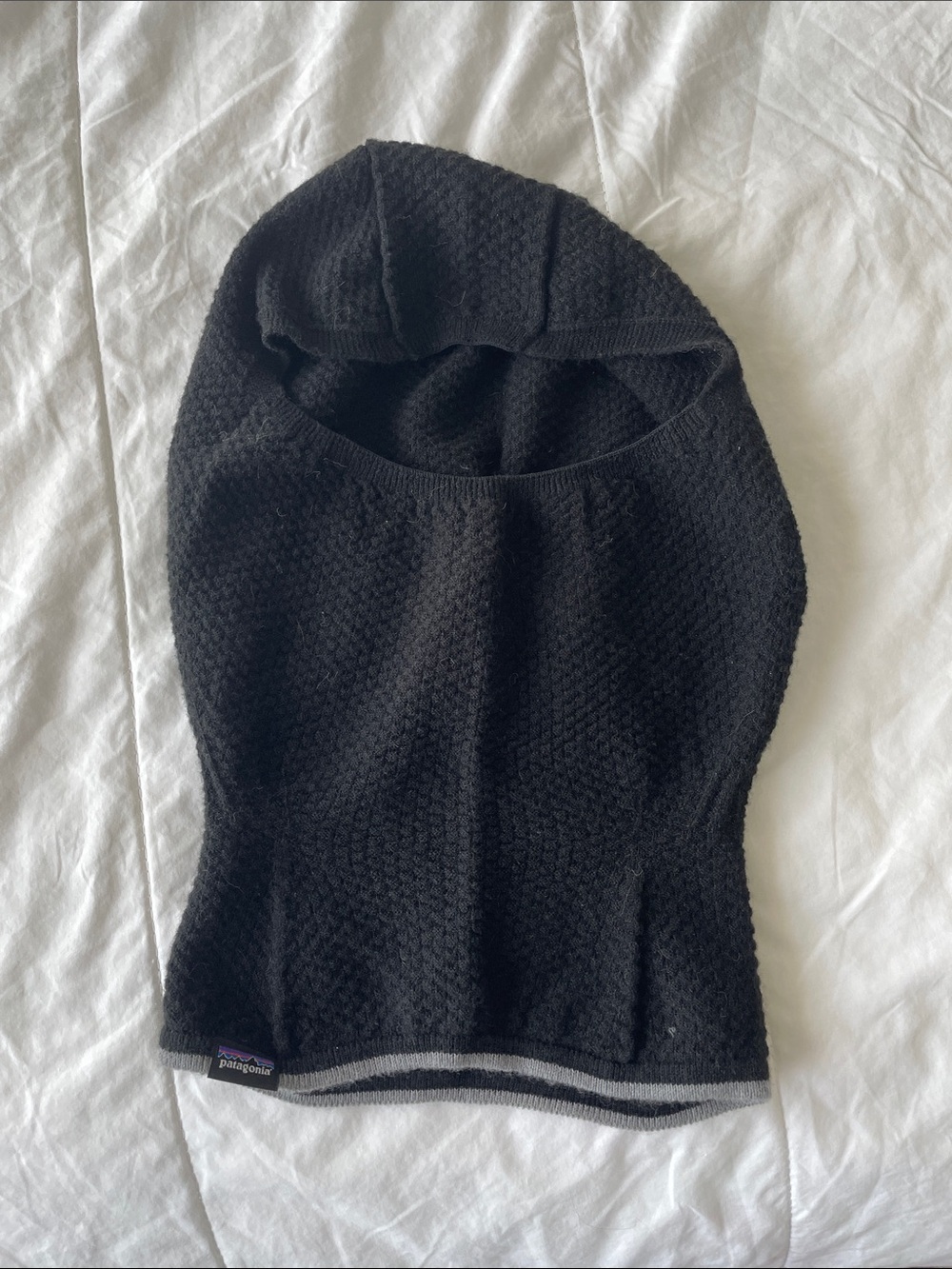 Patagonia Black Knit Hooded Balaclava Sweater